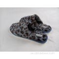 Leopard faux päls tofflor varma fuzzy inomhus